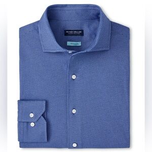 Peter Millar Navy Blue Lake District Excursionist Flex Sport Shirt Button Up